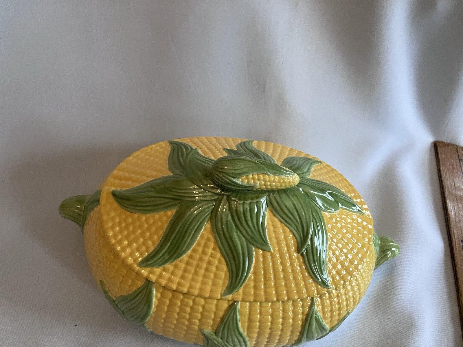 1970’s  Vintage Corn Motif Covered Casserole, EVC