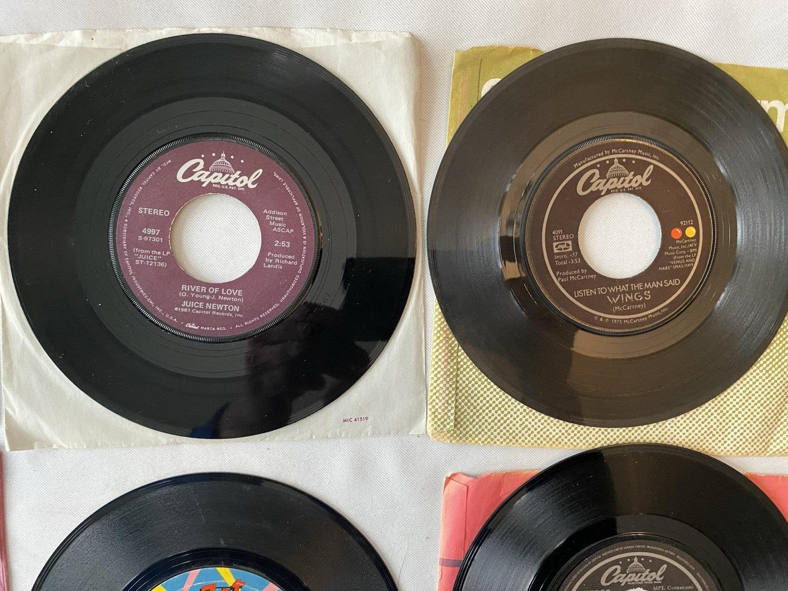 Lot of 9 Rock/Pop 45 Records 70s 80s Blondie Wings Abba Eagles Gibbons Muzik
