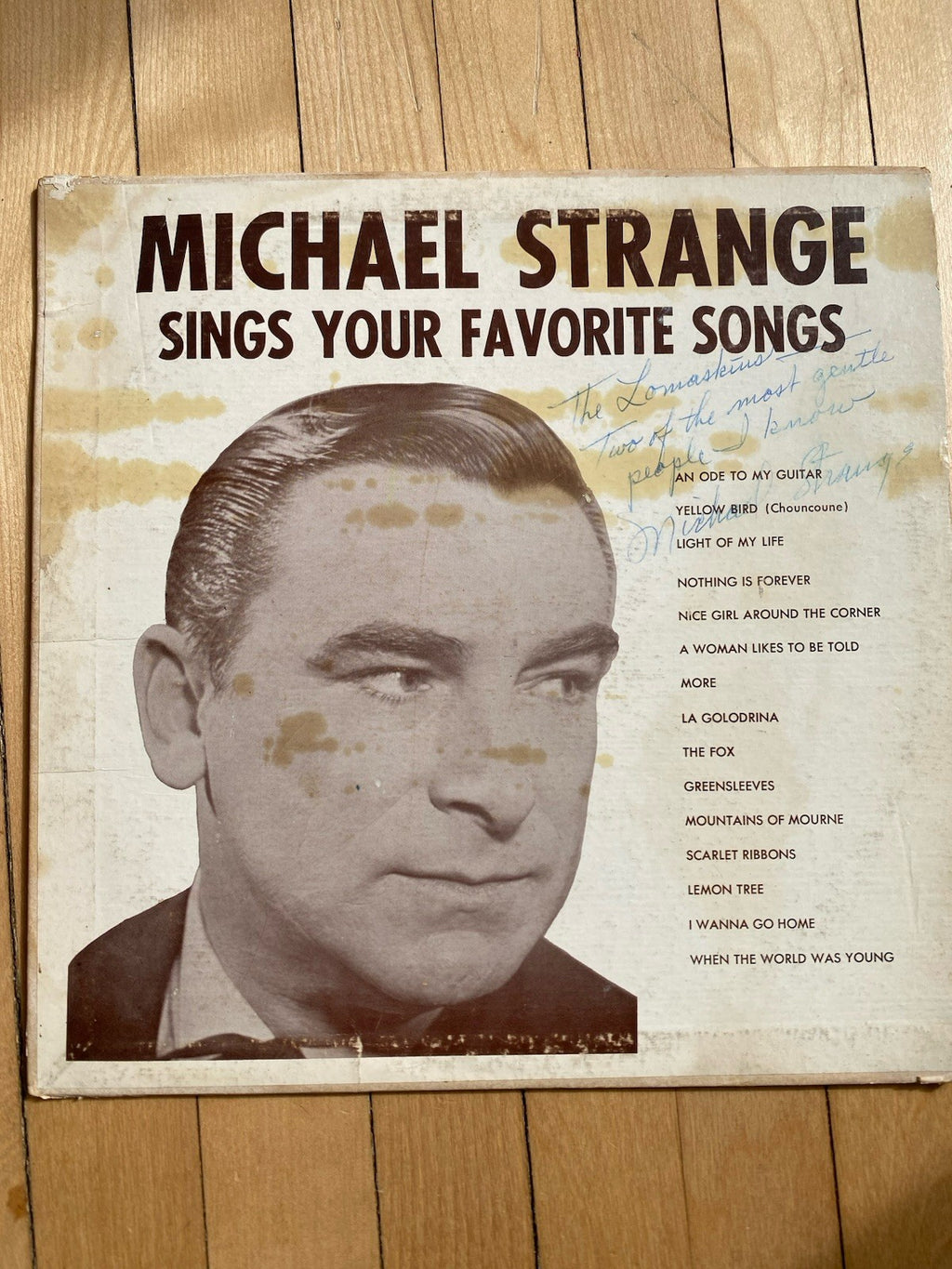 Michael Strange Sings your favorite songs Lp Vinyl Autographed