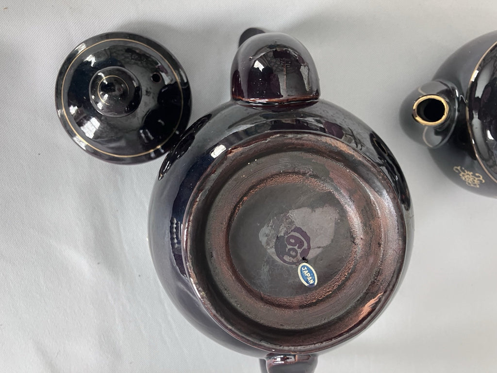 Pair Of MCM Brown Betty Moriage  Red Stone Tea Pots