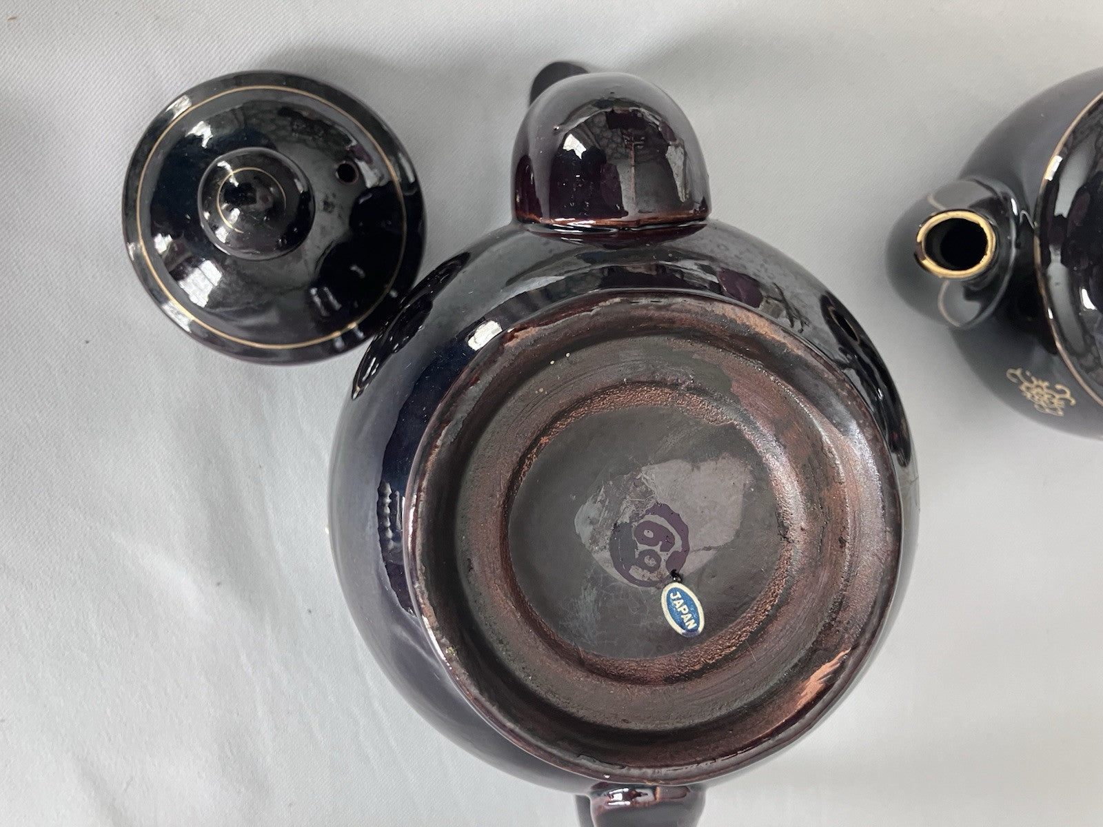 Pair Of MCM Brown Betty Moriage  Red Stone Tea Pots