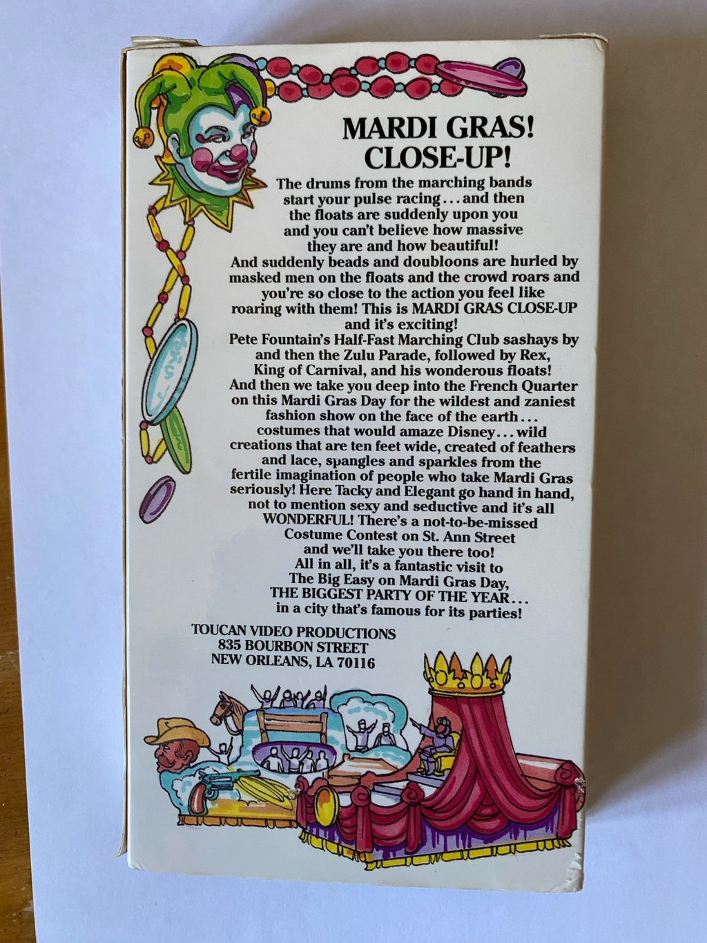 MARDI GRAS IN NEW ORLEANS VHS Tape 1990 Rare