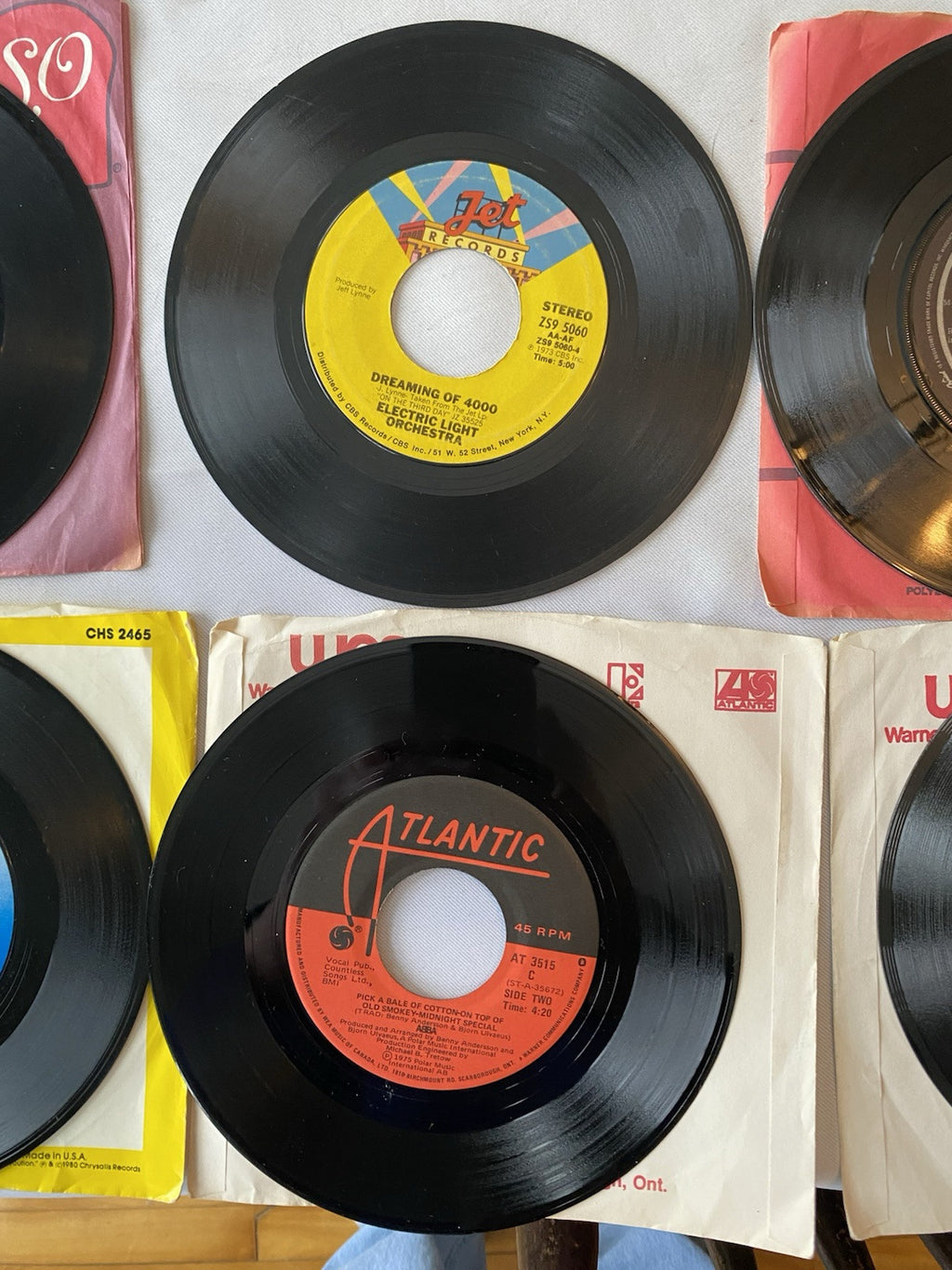Lot of 9 Rock/Pop 45 Records 70s 80s Blondie Wings Abba Eagles Gibbons Muzik