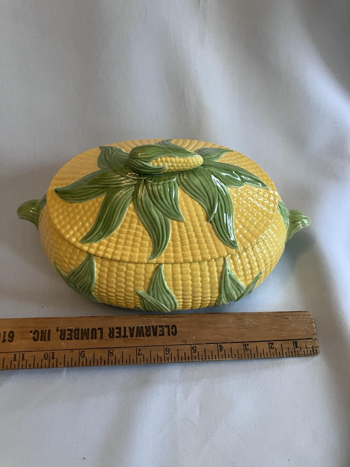 1970’s  Vintage Corn Motif Covered Casserole, EVC