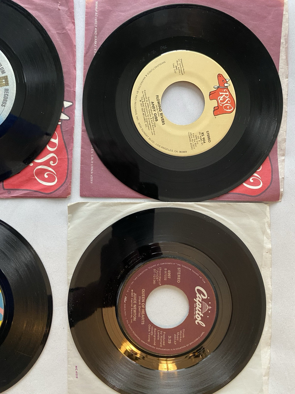 Lot of 9 Rock/Pop 45 Records 70s 80s Blondie Wings Abba Eagles Gibbons Muzik