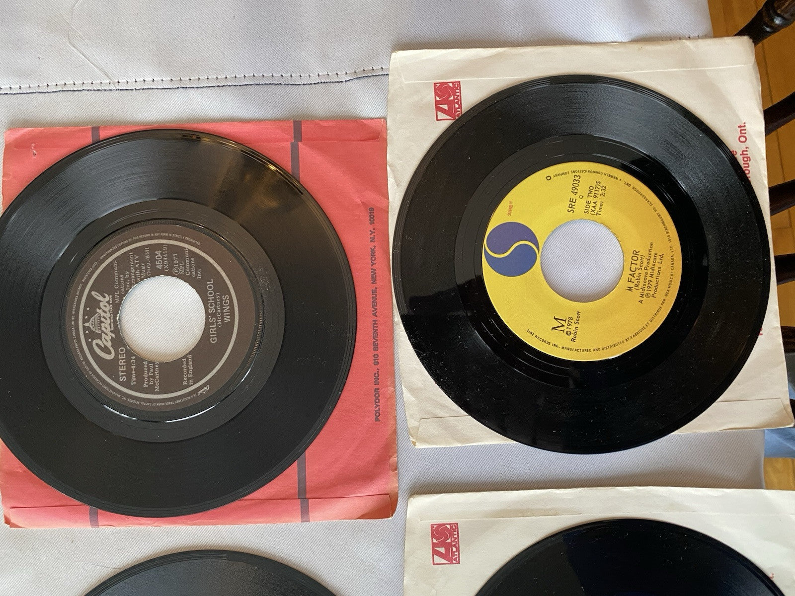 Lot of 9 Rock/Pop 45 Records 70s 80s Blondie Wings Abba Eagles Gibbons Muzik