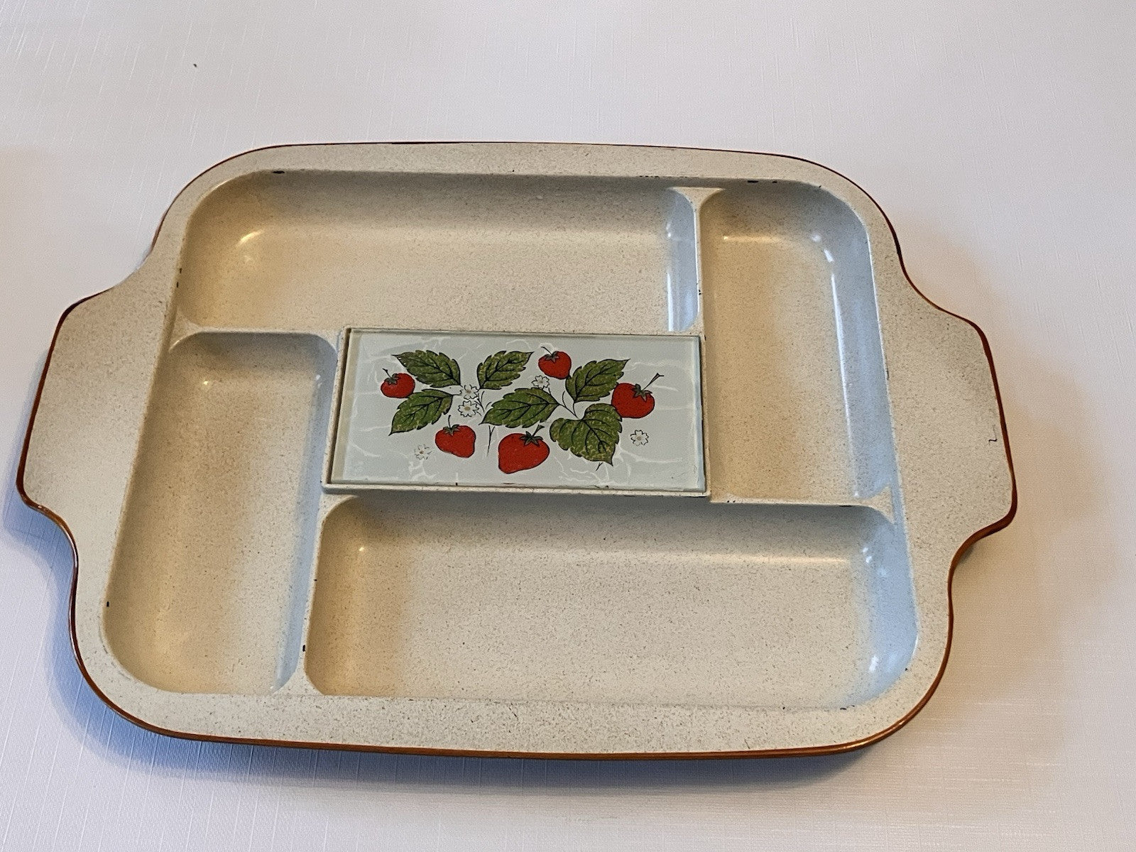 Vintage MCM  Strawberry Cheese/cracker Party Platters Made In Japan